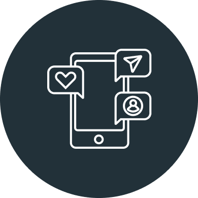 Smartphone with social media icons